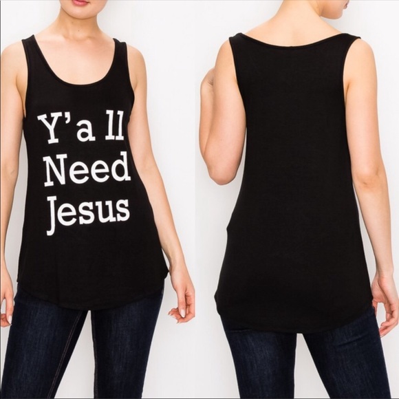 Tops - “Y’all Need Jesus” Tank Top LAST ONE Size S